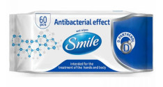 Vlhčené anitbakteriální ubrousky SMILE, 60 ks